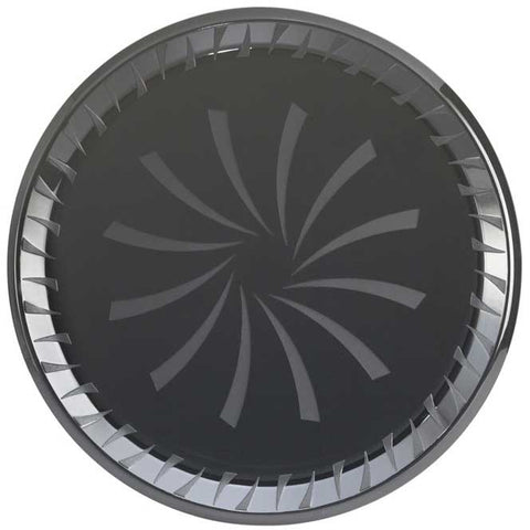 Sabert Sturdiware Black Round Platter with Clear PET High Dome Lid, 16 inch -- 25 per case