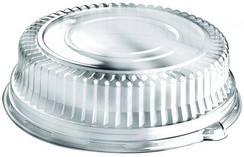 Sabert Sturdiware Black Round Platter with Clear PET High Dome Lid, 12 inch -- 25 per case