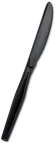 Bunzl Prime Source Medium Weight Polypropylene Disposable Black Knife - Bulk Pack -- 1000 per case