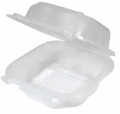 Eco-Systems Clear Polypropylene Microwave Large Hinged Sandwich Container, 6 x 6 x 3 inch -- 300 per case