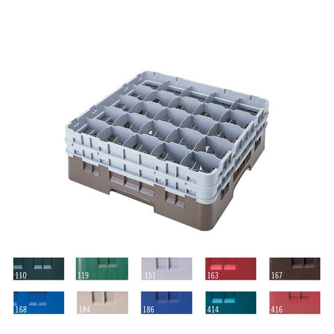 Camrack Full Size 25 Compartment Soft Gray Glass Rack with Three Extender, 6 7/8 inch -- 3 per case