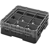 Cambro Camrack Polypropylene Rose Red Full Size 9 Compartment Glass Rack, 5 1/4 inch -- 4 per case.