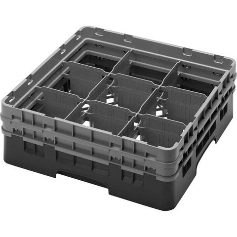 Cambro Camrack Polypropylene Blue Full Size 9 Compartment Glass Rack, 5 1/4 inch -- 4 per case.