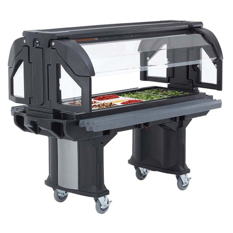 Cambro Hot Red Versa Food Bar with Standard Height and Standard Casters, 5 Feet.