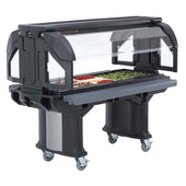 Cambro Navy Blue Versa Food Bar with Standard Height and Standard Casters, 6 Feet.