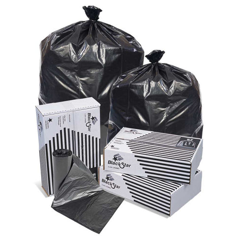 Pitt Plastics Black Perforated Low Density Can Liner -- 1000 per case.