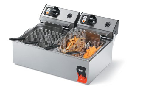 Vollrath Cayenne Standard Duty Electric Dual Countertop Fryer, 2500 Watts per Well.