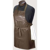 Ritz Brown Regular Vinyl Bib Apron, 26 inch Wide x 28 inch Long -- 24 per case.