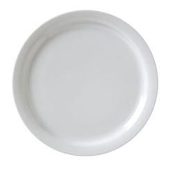 Vertex China Catalina Collection Undecorated Porcelain White Narrow Rim Plate, 9 inch -- 24 per case.