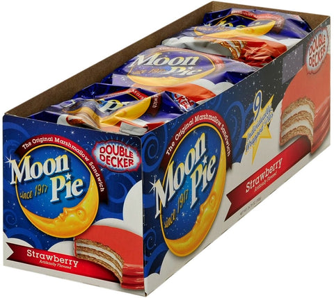 Double Decker Strawberry MoonPie - 9 count per pack -- 9 packs per case.