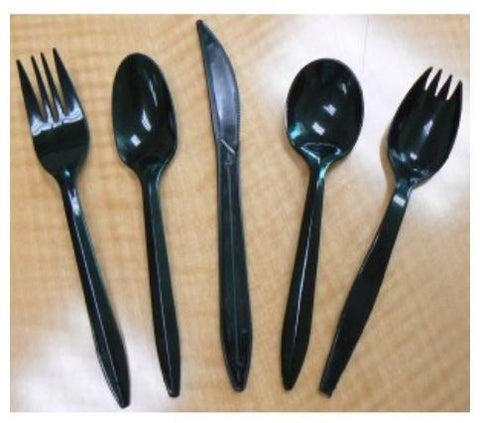 Goldmax Polypropylene Black Medium Weight Teaspoon, 10.25 inch -- 1000 per case.