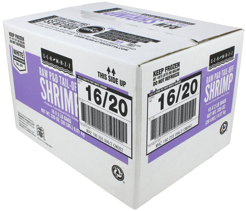 Seamazz 16/20 Peeled and Deveined Tail Off Raw White Shrimp, 2 Pound -- 10 per case.