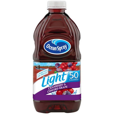 Ocean Spray Light 50 Calorie Cranberry and Concord Grape Juice, 64 fluid ounce -- 8 per case