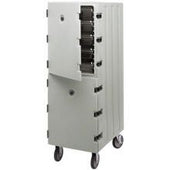 Cambro Double Compartment Cavity Camcart with Security Package, Coffee Beige, 33 1/4 x 21 1/2 x 63 3/4 inch.