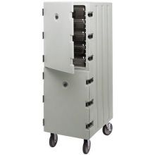 Cambro Double Compartment Cavity Camcart with Security Package, Slate Blue, 33 1/4 x 21 1/2 x 63 3/4 inch.