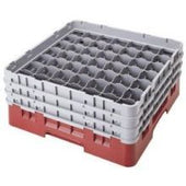 Cambro Camrack Soft Gray Full Size 49 Compartment Glass Rack, 19 3/4 x 19 3/4 x 10 1/2 inch -- 2 per case.