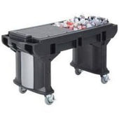 Cambro Black Standard Height Versa Work Table with Standard Caster, 82 x 27 x 36 1/4 inch.