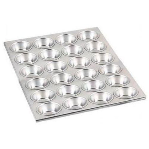 Alegacy Aluminum Muffin/Cup Cake Pan - 24 Cup, 2 3/4 inch Top Inside Diameter.