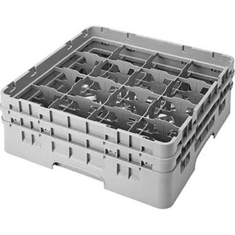 Cambro Camrack Polypropylene Brown Full Size 16 Compartment Glass Rack, 6 1/8 inch -- 4 per case.