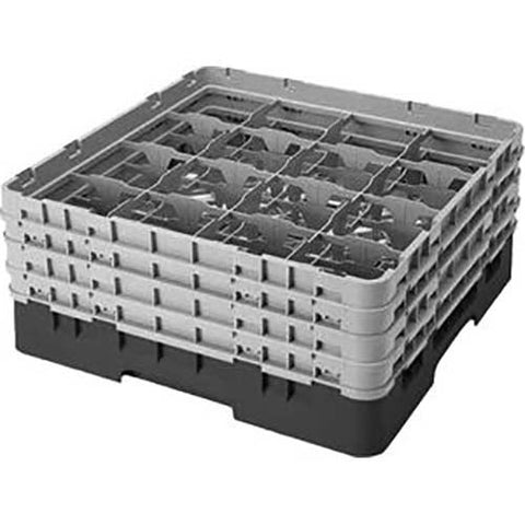 Cambro Camrack Polypropylene Soft Gray Full Size 16 Compartment Glass Rack, 9 3/8 inch -- 2 per case.
