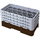 Camrack Half Size 17 Compartment Glass Rack, Sherwood Green, 19 3/4 x 10 x 5 5/8 inch -- 5 per case.
