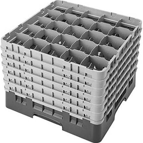 Cambro Camrack Polypropylene Black Full Size 25 Compartment Glass Rack, 11 3/4 inch -- 2 per case.