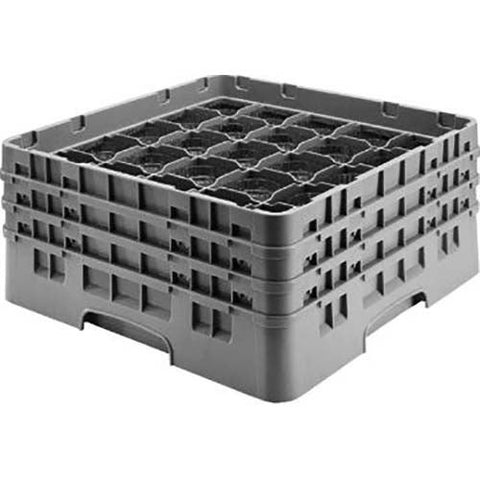 Cambro Camrack Polypropylene Rose Red Full Size 25 Compartment Glass Rack, 6 7/8 inch -- 3 per case.