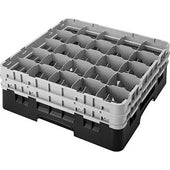 Cambro Camrack Polypropylene Black Full Size 25 Compartment Glass Rack, 7 3/4 inch -- 3 per case.