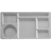 Cambro Black Camwear Polycarbonate 2 x 2 Compartment School Tray, 15 x 8 3/4 inch -- 24 per case.
