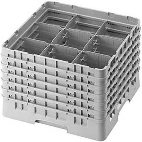 Cambro Camrack Polypropylene Beige Full Size 9 Compartment Glass Rack, 11 3/4 inch -- 2 per case.