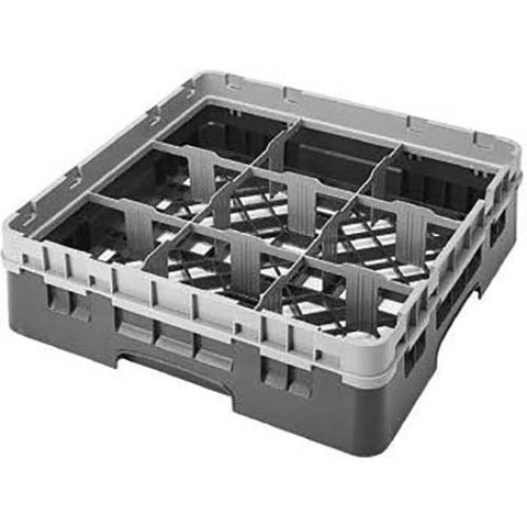 Cambro Camrack Polypropylene Brown Full Size 9 Compartment Glass Rack, 3 5/8 inch -- 5 per case.