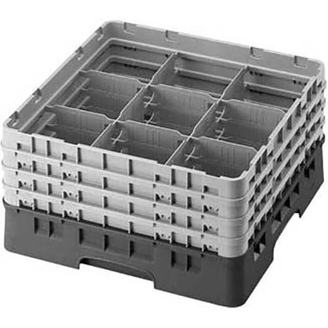 Cambro Camrack Polypropylene Cranberry Full Size 9 Compartment Glass Rack, 6 7/8 inch -- 3 per case.