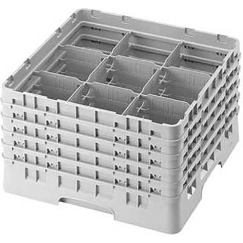 Cambro Camrack Polypropylene Sherwood Green Full Size 9 Compartment Glass Rack, 10 1/8 inch -- 2 per case.