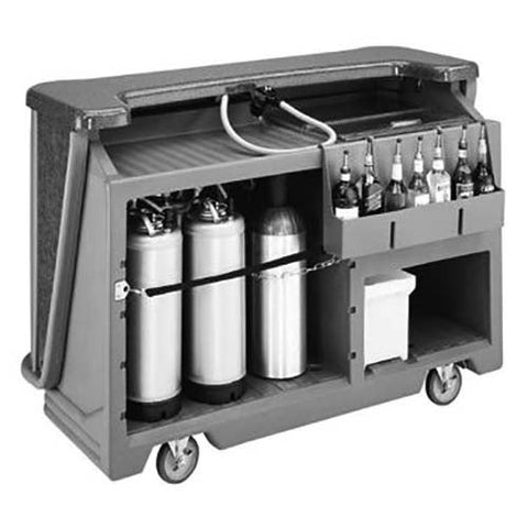 Cambro Two Tone Brown Mahogany Standard Style Complete Medium Portable Beverage Bar CamBar, 67 1/2 x 28 1/2 x 47 1/2 inch.