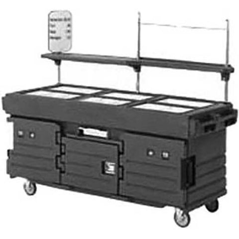 Cambro Kentucky Green CamKiosk Cart with 6 Countertop Food Pan Wells, 85 1/8 x 70 1/2 x 33 1/2 inch.
