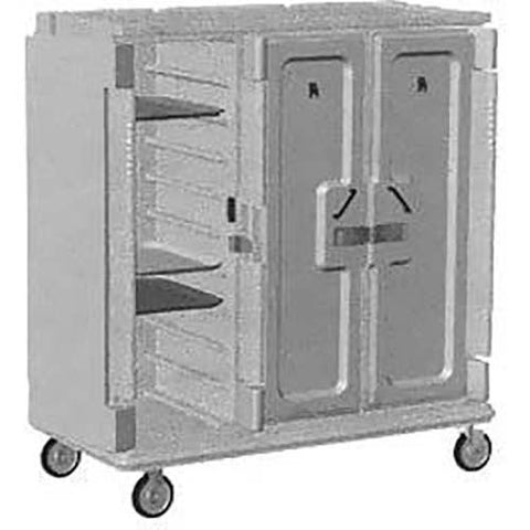 Cambro Granite Sand Tall Profile 3 Door 3 Compartment 30 Tray Meal Delivery Cart, 60 x 63 5/8 x 29 1/4 inch.