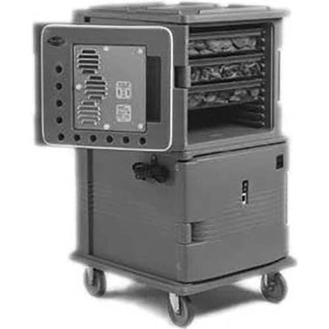 Cambro 110 Voltage Dark Brown 2 Compartment Hot Holding Insulated Ultra Camcart, 28 3/4 x 54 1/8 x 33 3/8 inch.