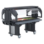 Cambro Navy Blue Versa Food Bar with Low Height and Standard Casters, 6 Feet.
