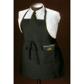 Bib Apron, Chef Red, Three Pocket -- 12 Count