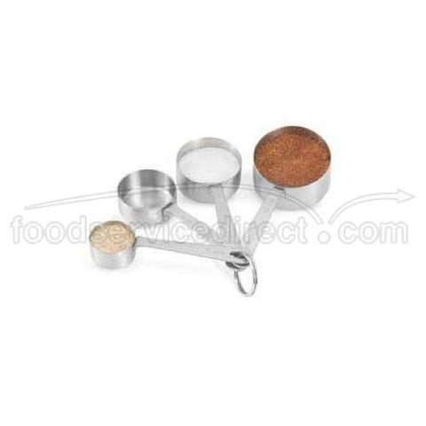 Vollrath Four Piece Stainless Steel Straight Sided Measuring Spoon Set.