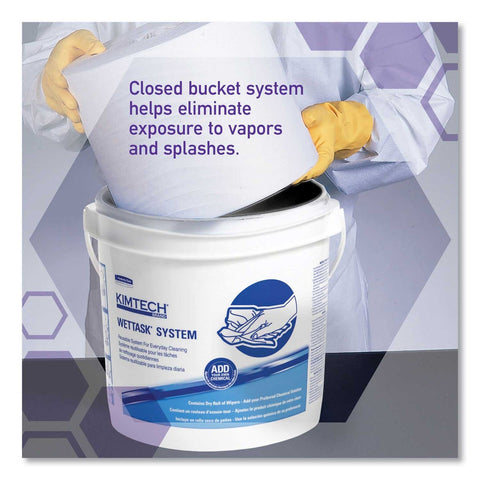 Kimtech White/Blue Wettask Wiper Bucket -- 4 per case