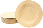 Tablecraft Disposable Bamboo Round Plate, 9 inch Diameter - 25 count per pack -- 1 pack per case.