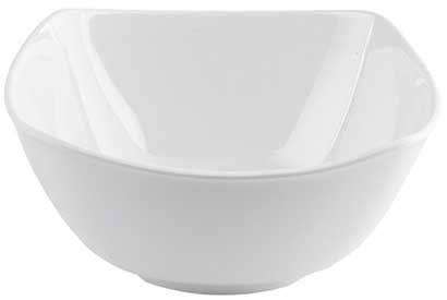 Tablecraft Melamine White Wavy Bowl, 9 x 9 x 3 1/2 inch