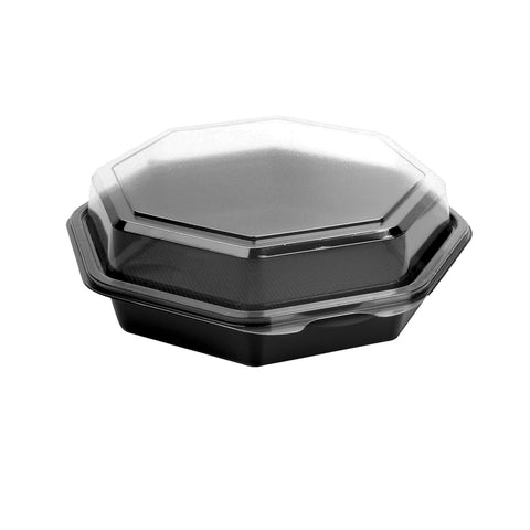 Solo Creative Carryouts OctaView PET Medium Hinged Lid Container, 7 inch -- 100 per case