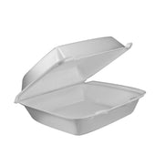 Container Foam White Medium Single Compartment W/ Removable Lid 8.4x7.9x3.3