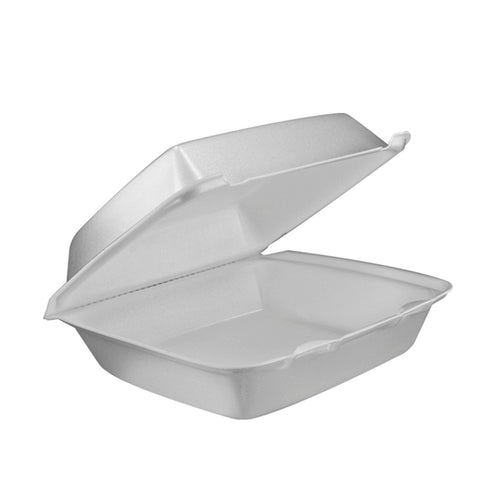 Container Foam White Medium Single Compartment W/ Removable Lid 8.4x7.9x3.3