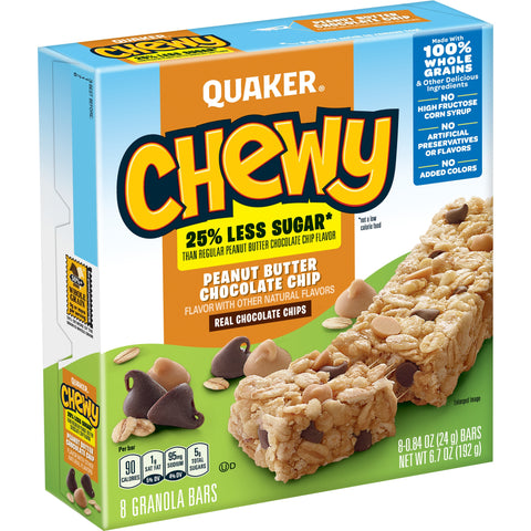 Quaker® GRANOLA BAR REDUCED SUGAR PNB CHOCOLATE CHIP
