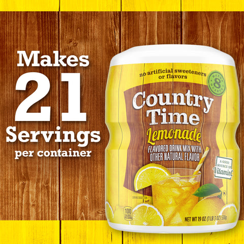 Country Time Lemonade Drink Mix, 19 Ounce -- 12 per case
