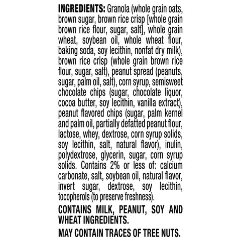 Quaker® GRANOLA BAR REDUCED SUGAR PNB CHOCOLATE CHIP