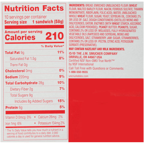 Sandwich Peanut Butter & Strawberry Jelly Iw 2 Oz